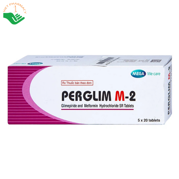 Thuốc Perglim M-2 trị tiểu đường type 2 (5 hộp nhỏ x 1 vỉ x 20 viên)